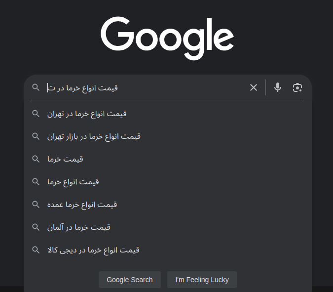 کلیدواژه جستجو در گوگل