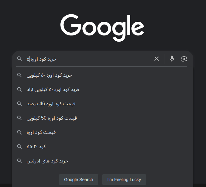 کلیدواژه جستجو در گوگل