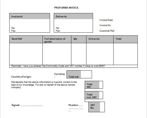 proforma invoice